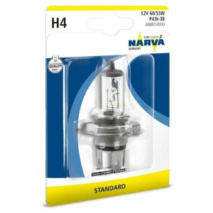 Автолампа галогеновая Narva H4 12V60/55W P43t-38 488814000 Standart 1шт блистер