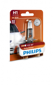 Автолампа галогеновая Philips H1 12V100W P14,5s 12454RAB1 Rally Vision 1шт блистер