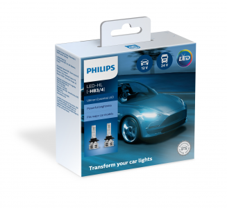 Автолампа светодиодная Philips HB3/HB4 12/24V24W 6500K 11005UE2X2 Ultinon Essential компл 2шт