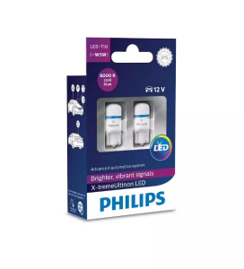 Автолампа светодиодная Philips W5W 12V W2,1x9,5d 8000K 127998000KX2 X-trime Ultinon LED компл 2шт