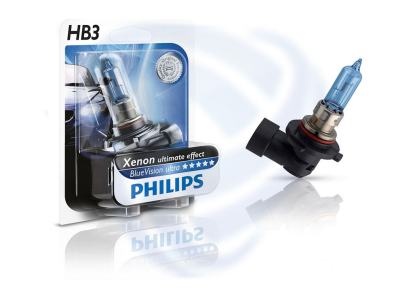Автолампа галогеновая Philips HB3 12V65W P20d 4000K 9005BVUB1 Blue vision ultra 1шт блистер