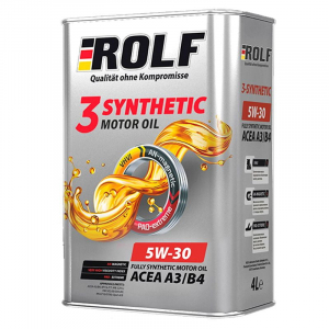 Масло моторное ROLF 3-SYNTHETIC 5W-30 SL/CF A3/B4 синт. 4л