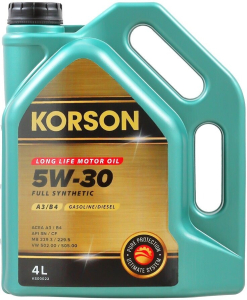 Масло моторное KORSON Full Synthetic 5W-30 SN/CF A3/B4 синт. 4л