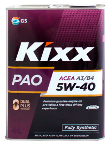 Масло моторное Kixx PAO 5W-40 SN A3/B4 синт. 4л