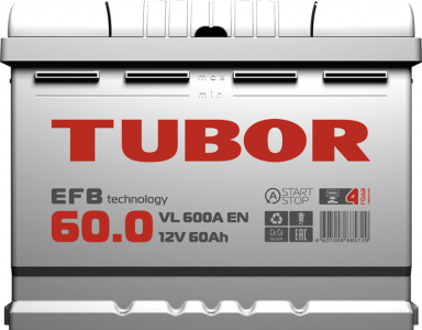 Аккумулятор TUBOR EFB 60ah о/п