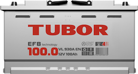 Аккумулятор TUBOR EFB 100ah о/п
