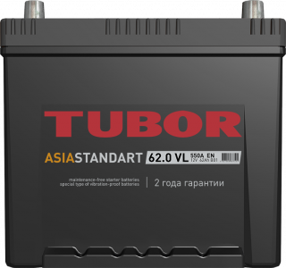 Аккумулятор TUBOR ASIA STANDART 62 ah о/п