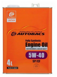 Масло моторное AUTOBACS Fully Synthetic 5W-40 SP/CF синт. 4л